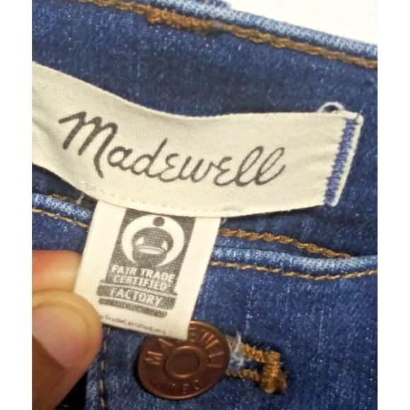 Madewell Jeans 9" Mid Rise Skinny Crop Sz 27 Medium Wash Denim Blue Jeans EUC - Picture 7 of 11
